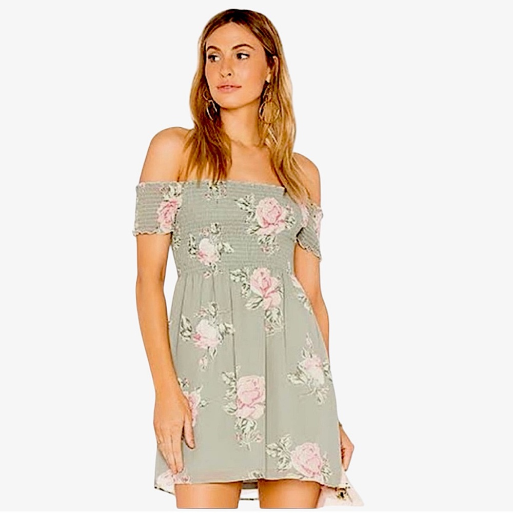 Show Me Your Mumu Women’s Medium Dolly Smocked Floral Dress in Sweetheart Sage - Picture 12 of 12
